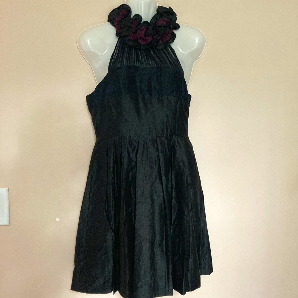 MM Couture by Miss Me Halter Mini Dress black cocktail silk blend side zipper S